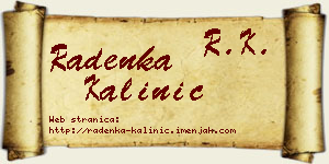 Radenka Kalinić vizit kartica